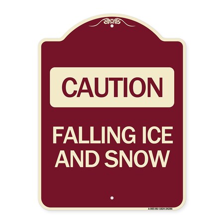 Signmission Caution Falling Ice and Snow Heavy-Gauge Aluminum Architectural Sign, 24" x 18", BU-1824-24286 A-DES-BU-1824-24286